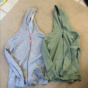 Green and Gray Hoodies